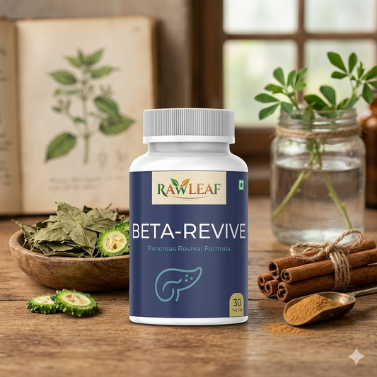 Rawleaf Beta Revive Capsules | Supports Pancreatic Function & Beta Cell Health | Promotes Natural Insulin Production | Herbal Formula for Glucose Metabolism & Daily Wellness
