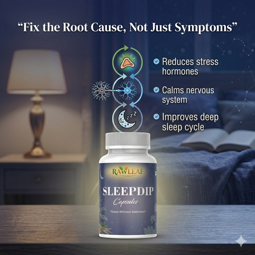 Rawleaf Sleepdip Capsule – Fall Asleep Faster Tonight | Natural Sleep Aid for Stress, Anxiety & Overthinking | Deep Sleep Support | No Grogginess, No Dependency | Natural Formula (30 Capsules)