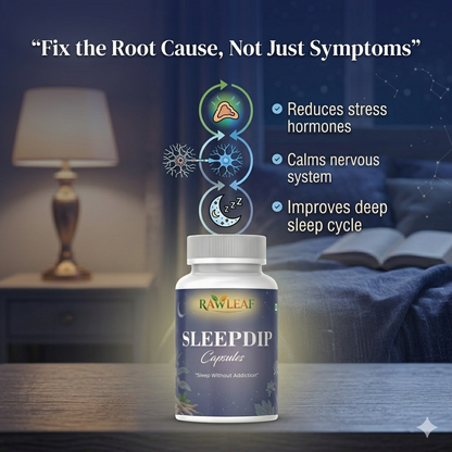 Rawleaf Sleepdip Capsule – Fall Asleep Faster Tonight | Natural Sleep Aid for Stress, Anxiety & Overthinking | Deep Sleep Support | No Grogginess, No Dependency | Natural Formula (30 Capsules)